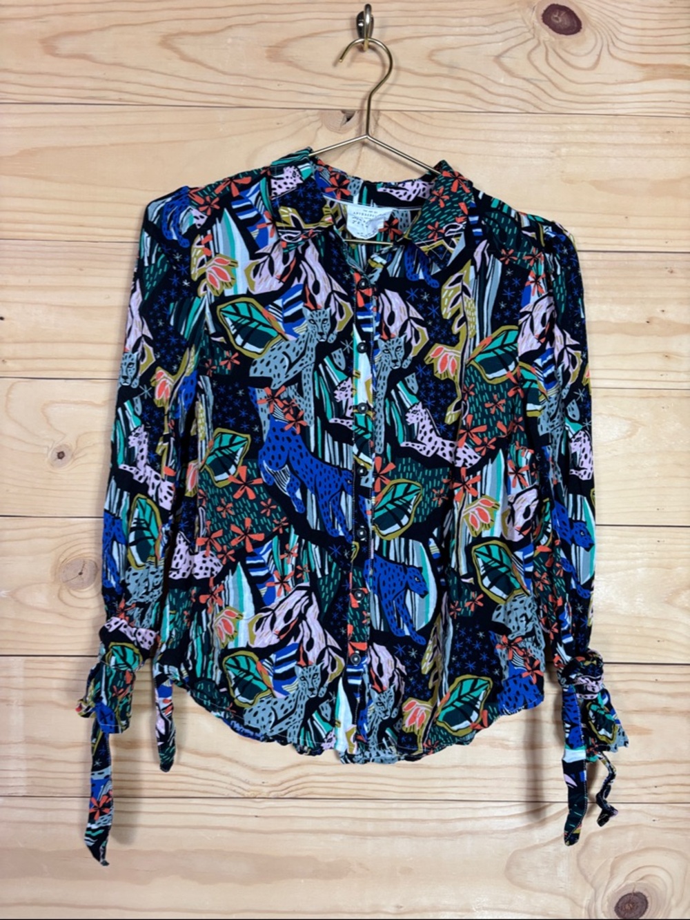 Anthropologie jungle print special edition blouse 4‎ petite